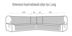 Husa coltar tip L matlasata Maro, Marime Standard / Lung