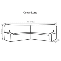 Husa coltar L cu laterale PatternFit Gri deschis