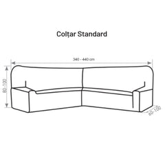 Husa coltar L cu laterale PatternFit Gri deschis